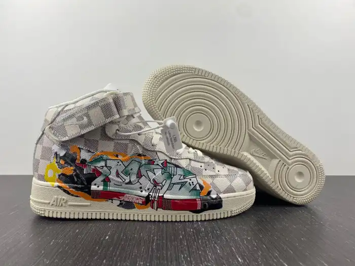 Rep EP Louis Vuitton Nike Air Force 1 Mid By Virgil Abloh Graffiti 0124