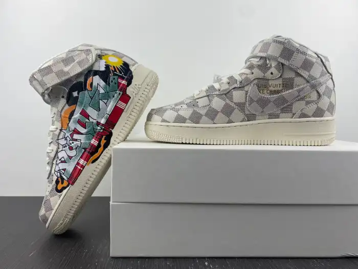 Rep EP Louis Vuitton Nike Air Force 1 Mid By Virgil Abloh Graffiti 0124