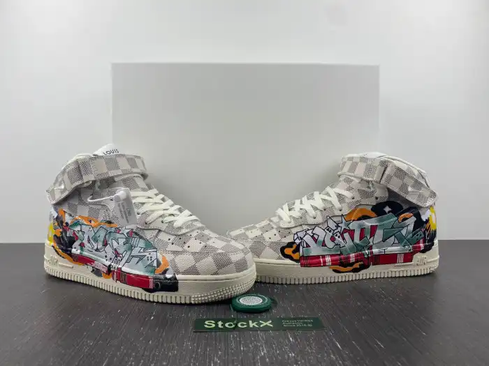 Rep EP Louis Vuitton Nike Air Force 1 Mid By Virgil Abloh Graffiti 0124