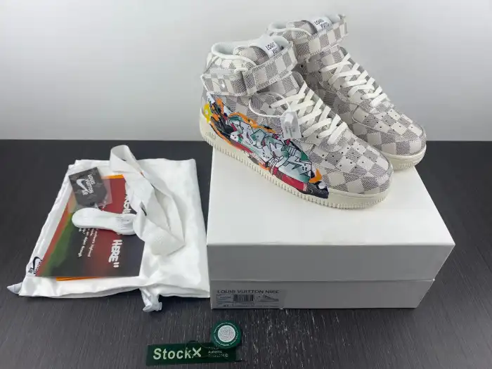 Rep EP Louis Vuitton Nike Air Force 1 Mid By Virgil Abloh Graffiti 0124