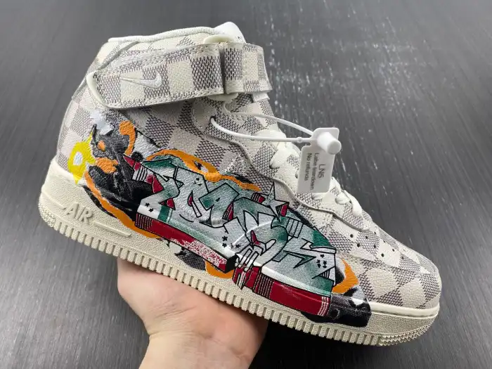 Rep EP Louis Vuitton Nike Air Force 1 Mid By Virgil Abloh Graffiti 0124