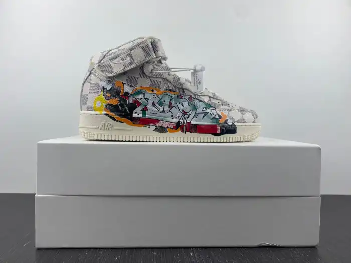 Rep EP Louis Vuitton Nike Air Force 1 Mid By Virgil Abloh Graffiti 0124