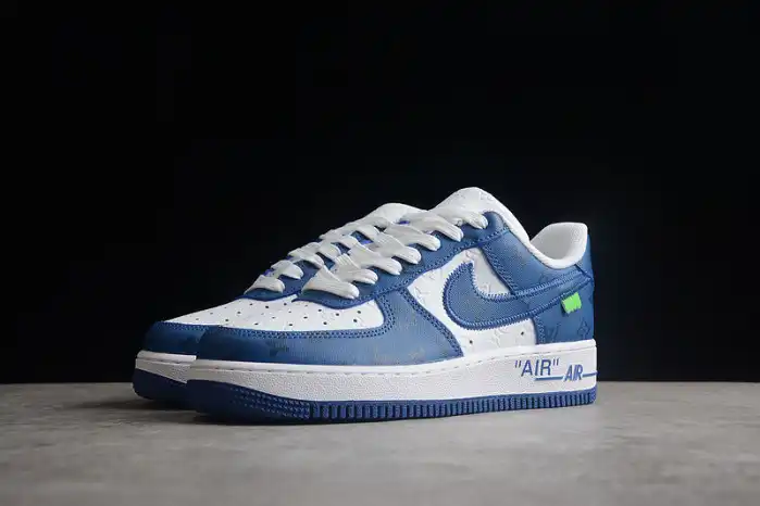 Cheap EP Louis Vuitton Nike Air Force 1 Low By Virgil Abloh White Royal 0124