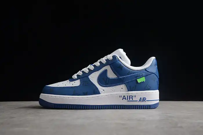 EP Louis Vuitton Nike Air Force 1 Low By Virgil Abloh White Royal 0124