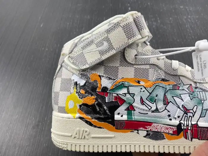 Rep EP Louis Vuitton Nike Air Force 1 Mid By Virgil Abloh Graffiti 0124