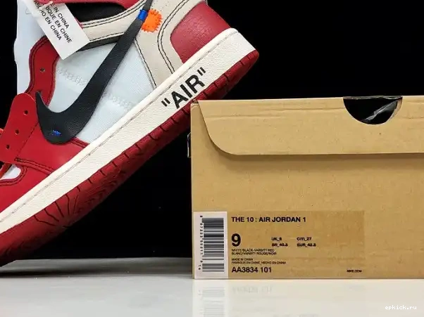 Rep EP Ten Chicago Retro Air 1 AA3834-101 The Jordan Off-White 0221