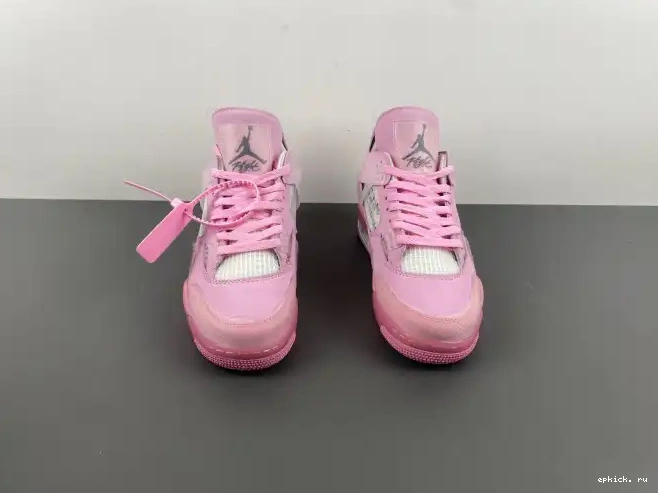 Rep EP OFF-WHITE X PINK JORDAN 4 0210