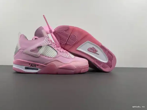 Rep EP OFF-WHITE X PINK JORDAN 4 0210