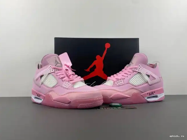 Rep EP OFF-WHITE X PINK JORDAN 4 0210