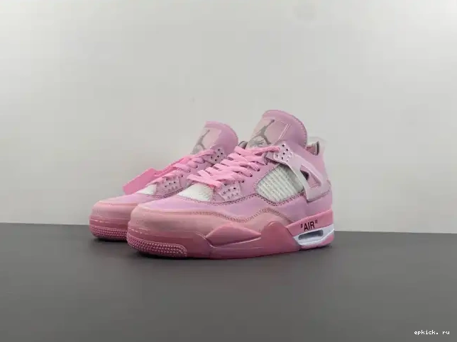 Rep EP OFF-WHITE X PINK JORDAN 4 0210