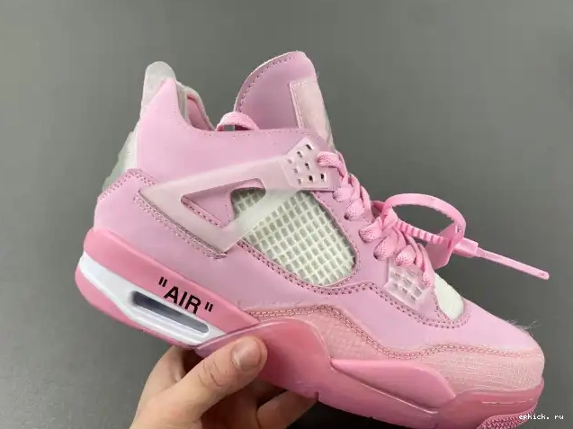 Rep EP OFF-WHITE X PINK JORDAN 4 0210