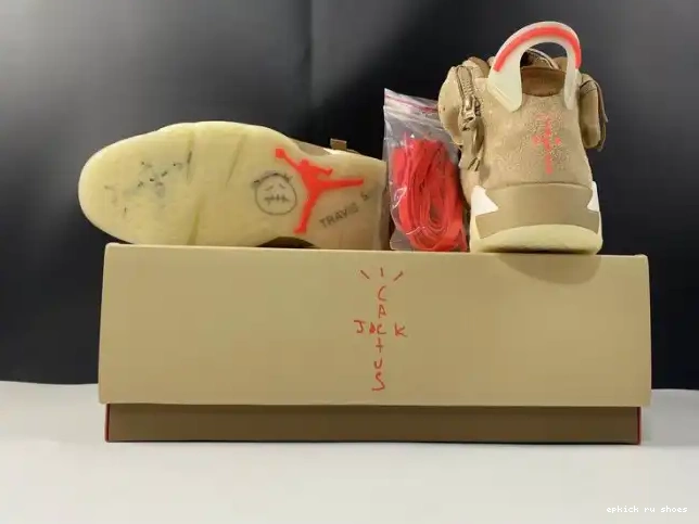 Cheap EP British Travis Scott Air 6 DH0690-200 Khaki Retro Jordan 0217